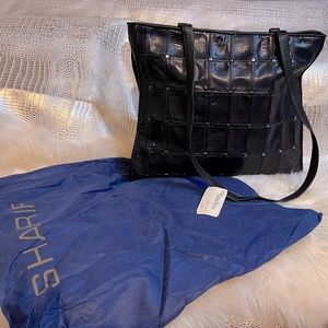 SHARIF Vintage Navy blue Snakeskin shoulder bag.